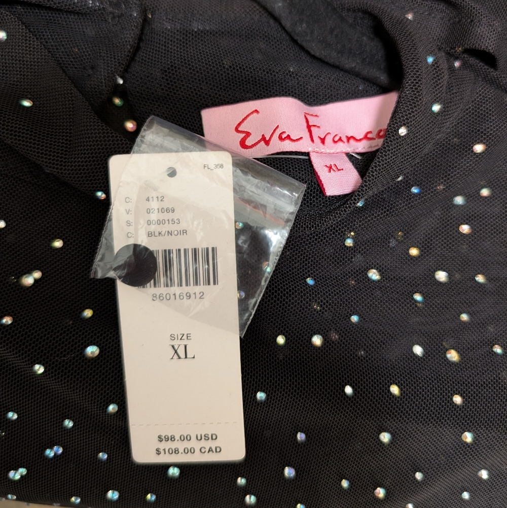 Eva Franco Starlight Long-Sleeve Sheer Tunic - Black Starlight - Picture 6 of 6